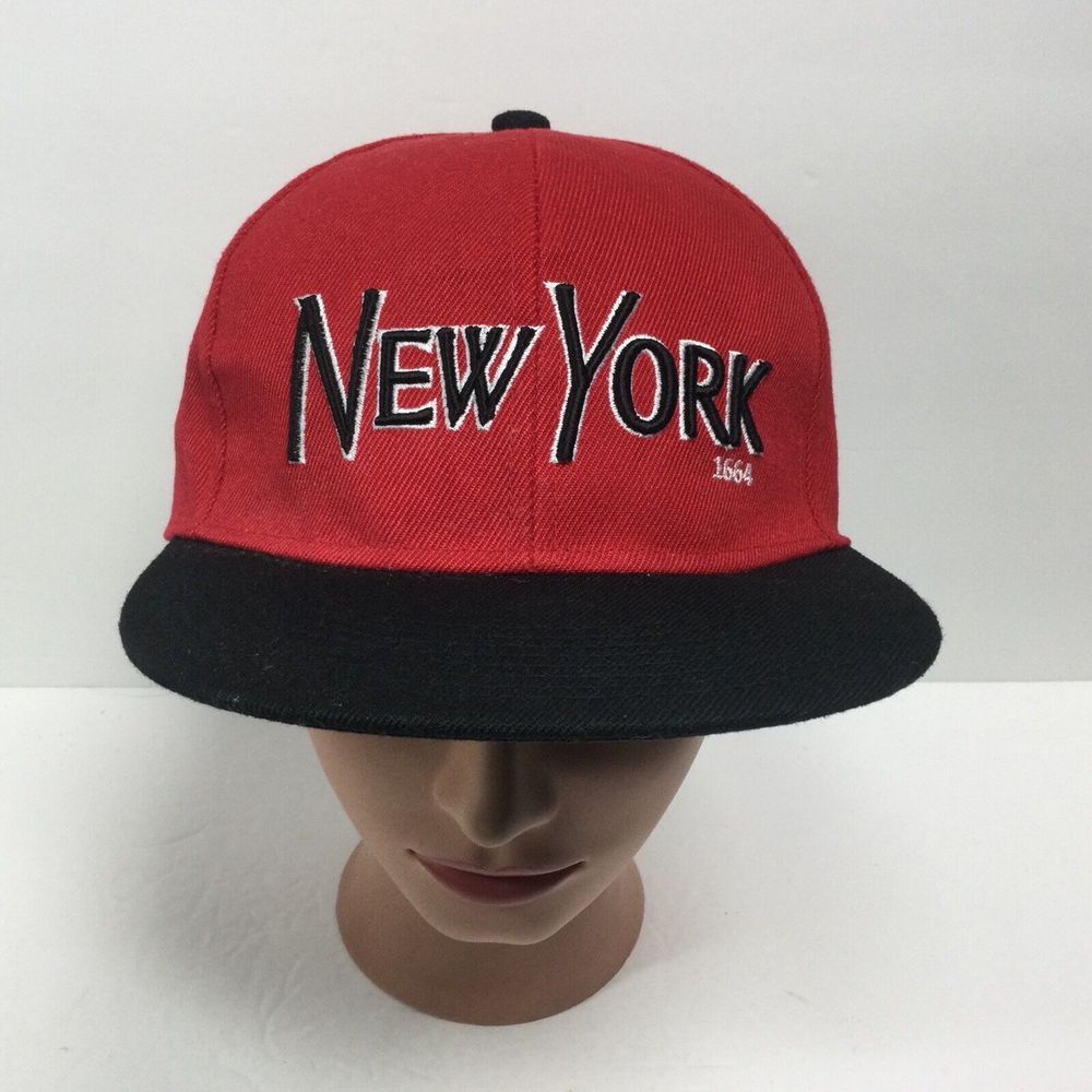 New York 1664 hat‎ Red Black StreetWear Hip hop flat bill SnapBack cap